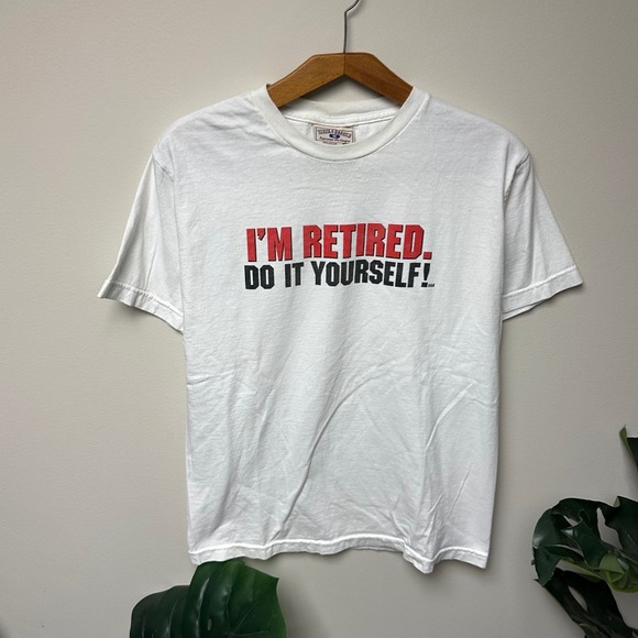 Vintage "Im Retired Do it Yourself" Funny Joke Humor Shirt‎ - Picture 3 of 5